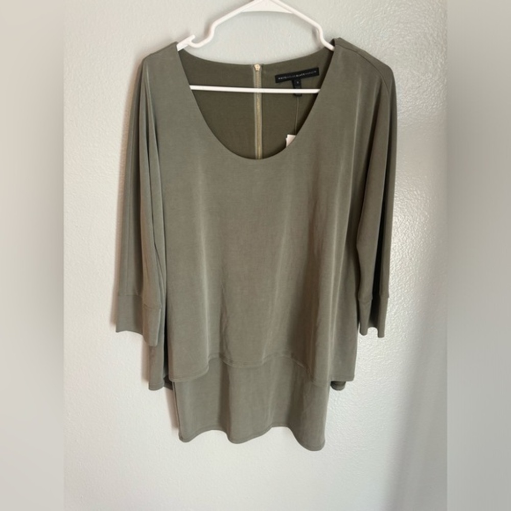 White House Black Market Olive Green Soft Tunic NWT Size Small
